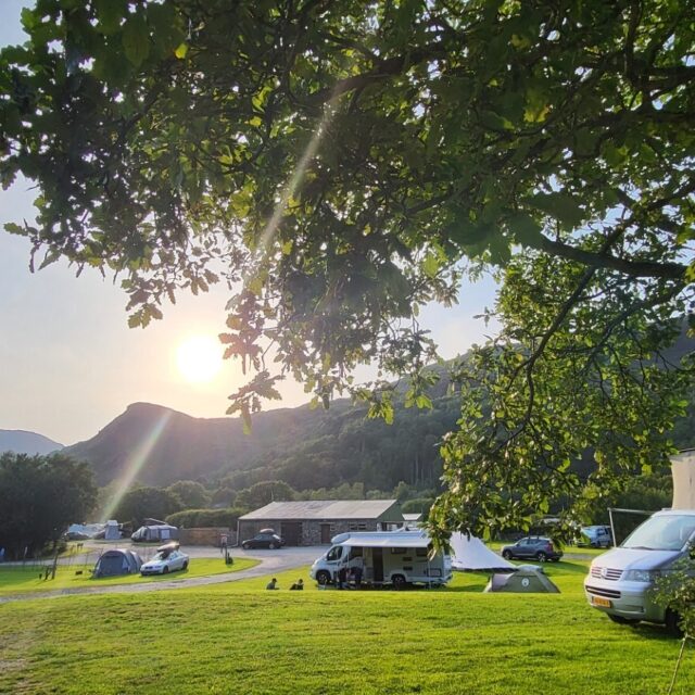 Campsite and mountain view